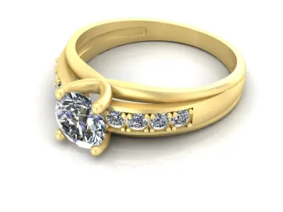 Fashion ring with diamonds 3D print model
