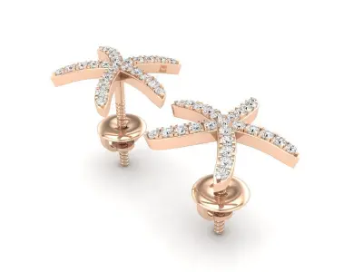 AV 431 Diamond Ladies Starfish Earrings 3D print model