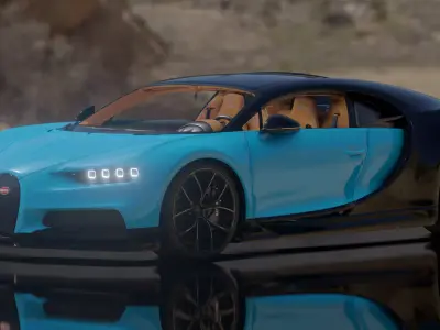 Bugatti Chiron - Photorealistic Low-poly 3D model