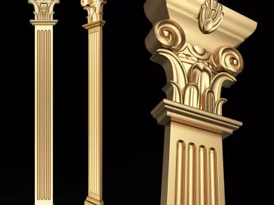 Column Capital 0603 Low-poly 3D model