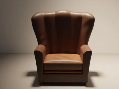 Old Leather Umchair  3D model