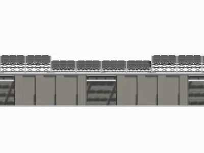 Legoblock hall with mobile roof 3D model