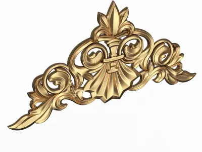 Carved Plaster Molding Decoration 044 Low-poly 3D model