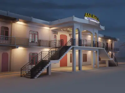 wedding hall Low-poly 3D model