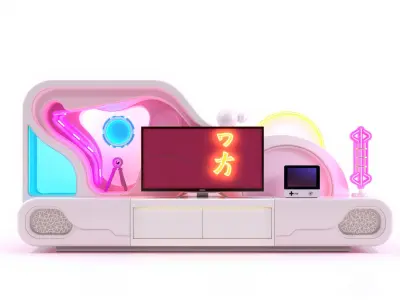 Neon Entertainment Center Module model pack Low-poly 3D model