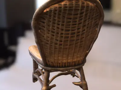 Wicker Chair Low-poly 3D model