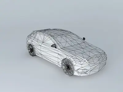 Family car template Free 3D model
