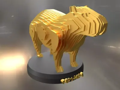 Parametric Capybara Low-poly 3D model