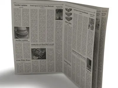 Newspaper with article about financial farming 3D model