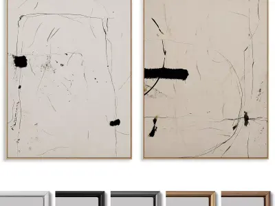 Abstract Painting Frame set 3D model 270