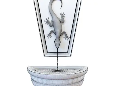Lizard Stone Water Feature - Fountain 3D model