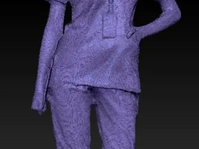 Young surgical nurse with a folder 105 Low-poly 3D model