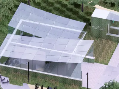 Subway Station Entrance with Elevator in Kyiv 3D model