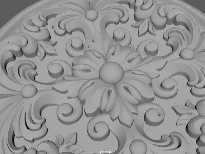 rosette ornately carved plate 3D model