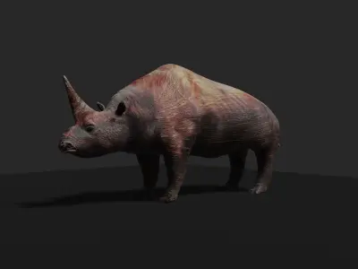ELASMOTHERIUM rhinoceros Low-poly 3D model
