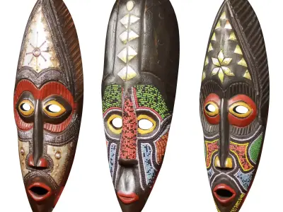 African Masks 3D model
