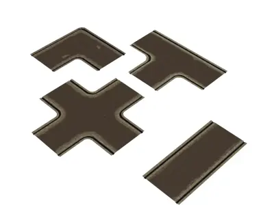 low poly textured roads pack Low-poly 3D model