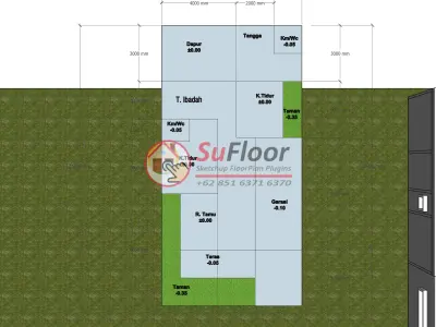 House 7x15m code 492- Sketchup 3D model 3D model 3D model