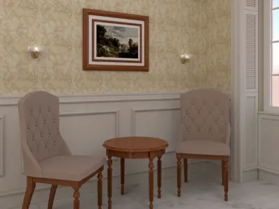 chair and coffee 3D model