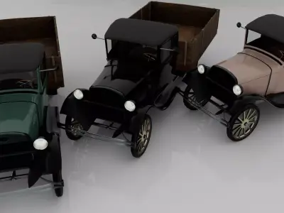 1929 Classic Truck Double A Low-poly 3D model