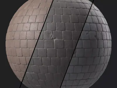 Pavement Materials 109- Concrete Paving - Sbsar Pbr 4k Seamless Texture