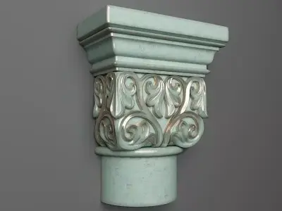 Capitol-3 ornate corbel on wall 3D print model