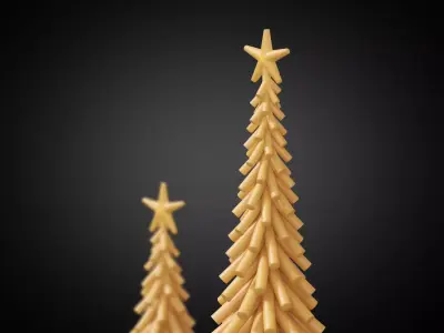 Stylized Christmas Tree Set 03 3D print model