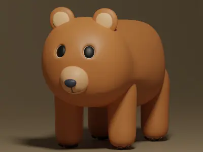Cartoon Cute Bear 3D model get