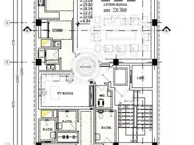 Mixed Use Residential Building Plan  3D model