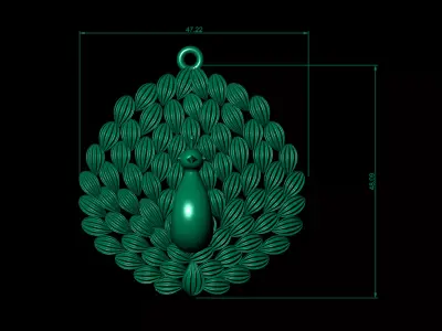 Luxury Peacock Pendant 3d model ready to print  3D print model