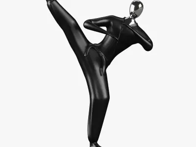 Sports Sculptures Decorative set Low-poly 3D model