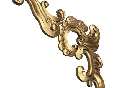 Corner Carved Plaster Molding Decoration 014 Low-poly 3D model