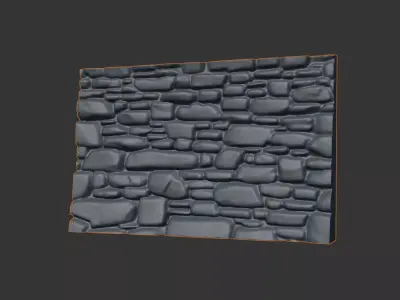 Weathered Travertine Wall Mesh 3D model