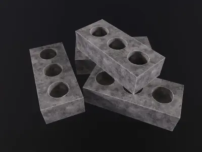 Bricks 3D Model Low-poly 3D model