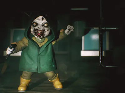 Raving Puppet - Rigged and Animated Low-poly 3D model