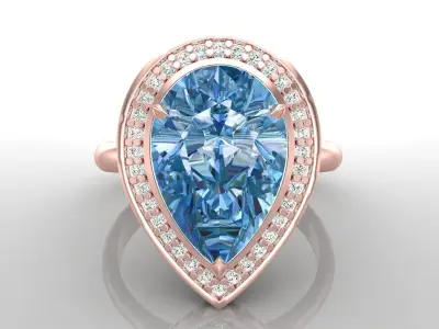 Ring M61 The luxury female ring with gems wedding 3D print model