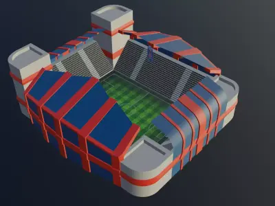 Football Stadium - Paris Saint-Germain Low-poly 3D model