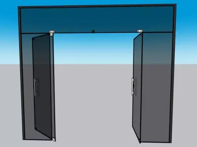 Double Glass Door - 3D Model 3D model