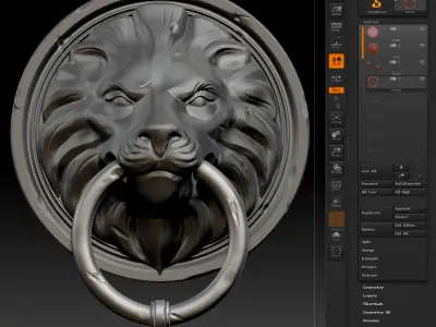 Lion Head Door Knocker 3D model