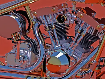 HARLEY DAVIDSON BOBBER WITH SHOVELHEAD ENGINE  3D model