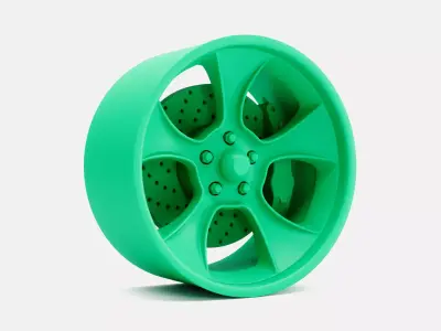 20x10 American Racing Gasser Wheel and Brake 3D print model