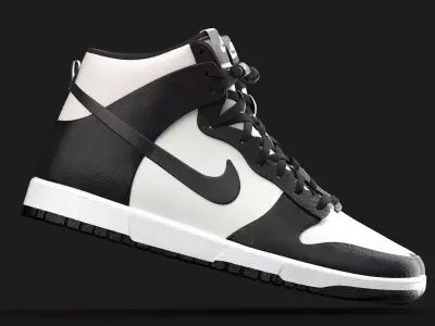 NIKE - DUNK HIGH - BLACK AND WHITE 3D model