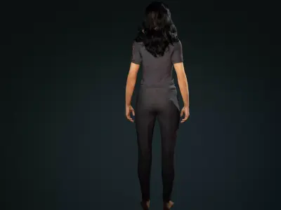 Stylized Female Character Sci-Fi Outfit  Rigged  Game Ready 3D model