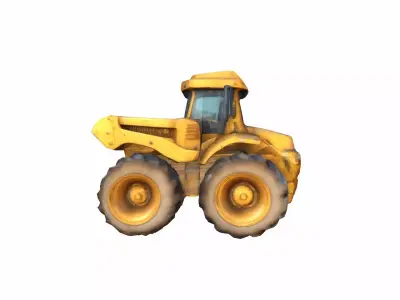 Construction Track Cartoon Bulldozer  High Render 3D model