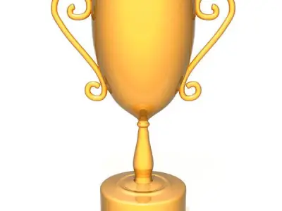 Champion golden trophy Low-poly 3D model