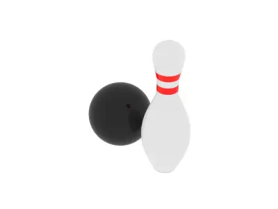 Bowling Ball And Pin 3D model