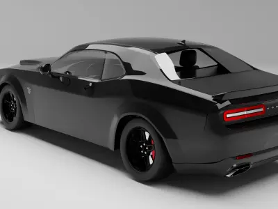 Dodge challenger SRT with interior 3D model