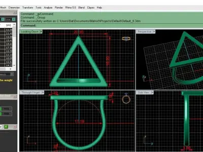 lightweight triangle minimal ring 112-MW 3D print model