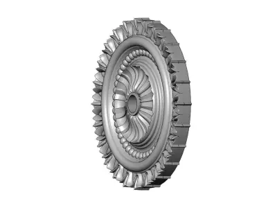 Faceted carved pattern ceiling medallion rosette relief  3D print model