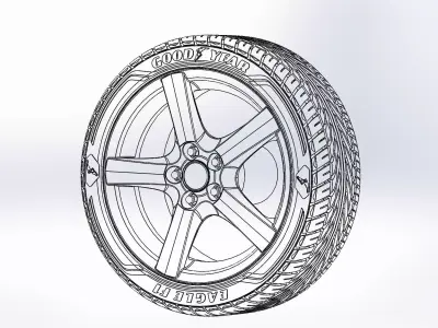 Wheel ENZO H 17inch for scale model 3D print model